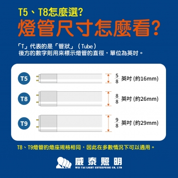 認識燈管尺寸規格